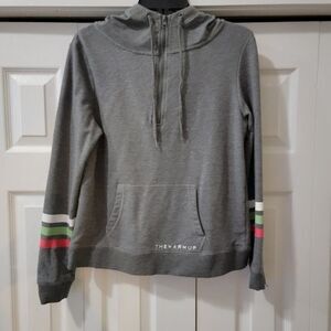 Jessica Simpson Women's Gray 1/4 Zip Drawstring Hoodie Sweatshirt Size Medium